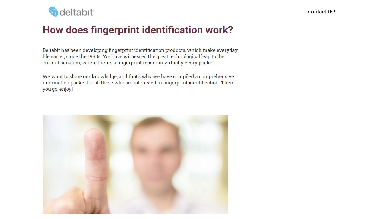 How does fingerprint identification work? | Deltabit.com